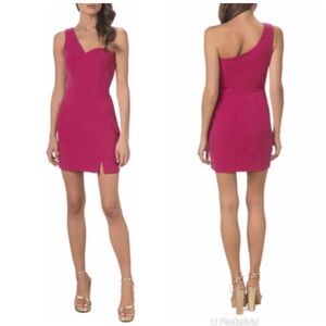 DRESS THE‎ POPULATION Maddie One Shoulder Mini Dress Pink Purple XS Formal Party